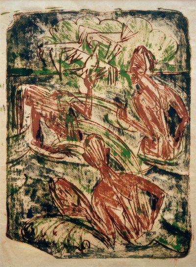 Splashing Bathers by Ernst Ludwig Kirchner
